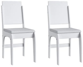Conjunto 2 Cadeiras Em Mdf Com Tecido Corino 916 004- Branco