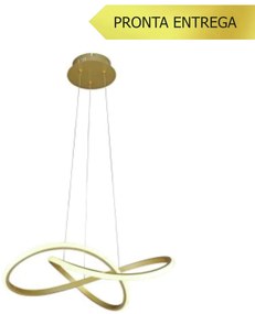 Pendente Trilha Ø60X10Cm Led 30W 3000K Bivolt / Dourado |S&l Iluminaçã... (Dourado)