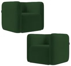 Poltrona para Sala de Estar Decorativa Kit com 2 Maggie Z08 Veludo Ver
