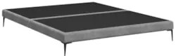 Cama Queen Base Box 158cm Pés Ferro Susano Boucle Cinza Z04 - Mpozenat
