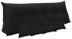 Kit Almofada Mel 1,40 + 4 Almofadas 40x40 Suede Preto