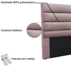 Cabeceira Cama Box Casal 140 cm Arles Veludo Lilás S04 - D'Rossi