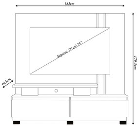 Home Theater Braun 2 Gavetas até 75 Cumaru/Opala G97 - Gran Belo