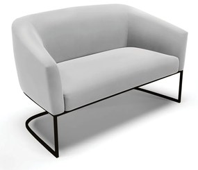 Namoradeira e 2 Poltronas Industrial Preto Stella Suede D03 - D'Rossi - Cinza