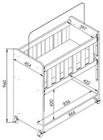 Berço Infantil Mini Cama Multifuncional Escrivaninha Branco