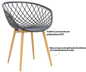 Cadeira Decorativa Para Sala de Estar Ápeiron Preto G56 - Gran Belo