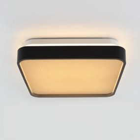 Plafon Black 12W Led 3000K 28X28X7,5Cm Ip20 Bivolt Preto | Opus Hm 800...