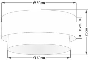 Plafon Duplo Cilíndrico Vivare Md-3021 Cúpula Tecido 80x60cm - Bivolt