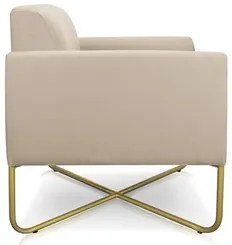 Kit 2 Poltronas Decorativas Base Industrial X Dourada Maressa S03 Sued