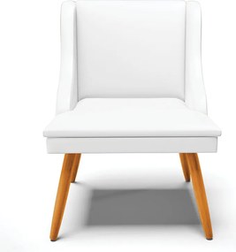 Kit 08 Cadeiras de Jantar Liz Corino Pes Palito Castanho D03 - D'Rossi - Branco