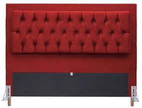 Cabeceira Cama Box Casal 140cm Paris Capitonê Suede Vermelho - Sheep Estofados - Vermelho