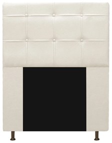 Kit Cabeceira e Calçadeira Baú Estofada Mel 90 cm Solteiro Com Capitonê Corano Bege - ADJ Decor