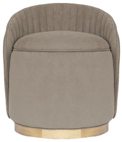 Puff Contemporâneo Max Drapeado - Mel Pinus - Veludo Nude  Kleiner