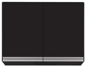 Armário Aéreo de Cozinha Lavanderia 02 Portas Eva 80 cm L06 - D'Rossi - Preto