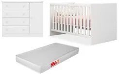 Quarto de Bebê Cômoda 2561 e Berço 1344 Certificado pelo Inmetro Doce