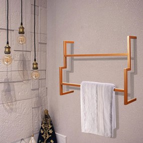 Porta Toalha de Banho Industrial Metálico Cobre 60 cm - D'Rossi