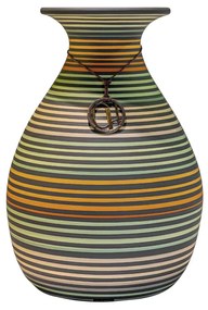 Vaso Bojudo com Aba Decorativo em Cerâmica - Maruaga Listrada Fosco Kleiner