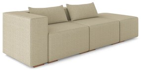 Sofá Versátil Sala de Estar Atlanta 338cm Modulado Bouclê Bege Escuro G52 - Gran Belo
