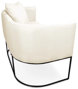 Namoradeira Paola 02 Lugares Linho Base Metálica Preto D03 - D'Rossi - A19 Grosso Bege