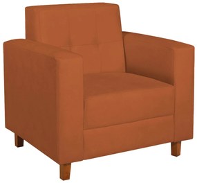 Poltrona Decorativa Denver Suede Terracota - ADJ Decor