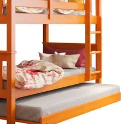 Treliche Solteiro Juvenil com Escada Fixa Bliss Z40 Mel Acetinado - Mp