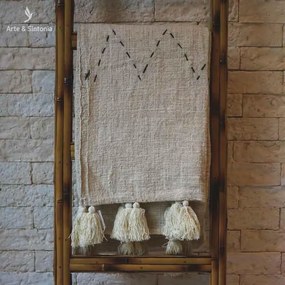 Manta em Algodão Boho Minimalista