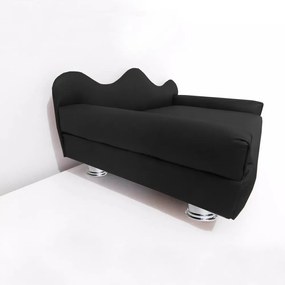 Cama Sofá Pet Meg Para Cães E Gatos Elegante e confortável Courino Preto