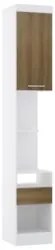 Mesa Cabeceira Modulado 38cm 1 Porta 1 Gaveta Taiga Branco/Avelã L01 -