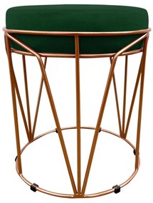 Puff Multiuso com Mesa Babu 2 em 1 Suede Base Cobre D'Rossi - Verde