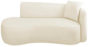 Divã Recamier Suíça Curvo Sala Recepção 150cm Lado Esquerdo Bouclé