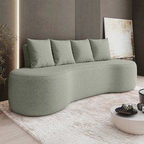 Sofá 3 Lugares Orgânico 210cm com Almofadas Benin Bouclê B03 - D'Rossi - Menta