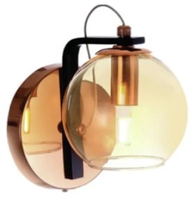 Arandela Globo Suporte 12X20X17Cm Metal E Globo Ø12Cm 01Xg9 |Old Artis... (DOURADO FOSCO / DOURADO BRILHO, CLEAR (TRANSPARENTE))