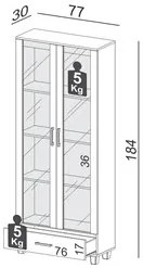 Estante Livreiro Alta 100% MDF Estilo Industrial 2 Portas C58 Freijó -