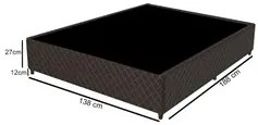 Base Para Cama Box Casal 138cm Poliéster Bordado Flora Marrom - Gazin