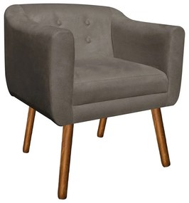 Kit 01 Namoradeira 02 Lugares e 02 Poltronas Julia Suede Marrom Rato Pés Palito Castanho D'Rossi