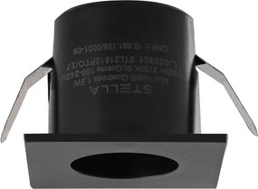 Plafon Led De Embutir Quadrado Preto 1,5w 25° 2700k Móbili