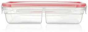 Pote de Plástico com Travas e Divisória 730ml - Vermelho