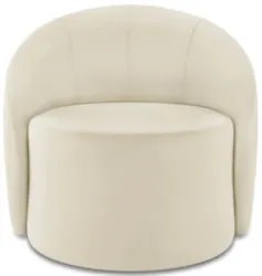 Poltrona Sala Decorativa Redonda 91cm Steve Veludo Bege I01  - Mpozena