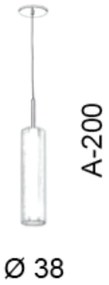 Pendente Tubo Ø3,8X20Cm Metal 1 X Mr11 Gu10 | Old Artisan Pd-5147 (PRETO)