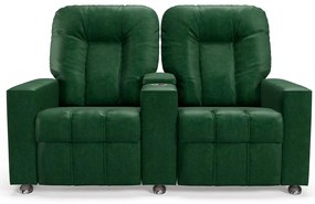 Poltrona do Papai Reclinável 2 Lugares Sala de Cinema Pequim Manual PU Verde G23 - Gran Belo