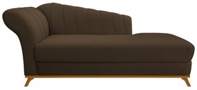 Recamier Vanessa 140cm Lado Direito Suede Marrom - ADJ Decor