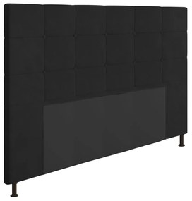 Cabeceira Stambul Para Cama Box Queen 160 cm Suede Preto - D'Rossi