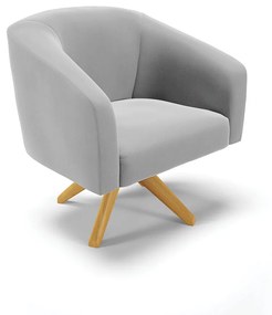 Namoradeira e 2 Poltronas Giratória MA30 Stella Suede D03 - D'Rossi - Cinza