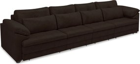 Sofá Retrátil Elétrico Sala de Estar Nolan Bipartido 379cm Conforto Premium em Couro Marrom Manchado G58 - Gran Belo