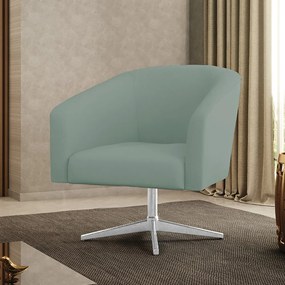 Poltrona Decorativa Giratória Cromada Stella Cotelê Int/Veludo D03 - D'Rossi - Menta