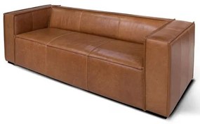 Sofá Milana 3 Lugares Couro Caramelo 228cm - 69989 Sun House