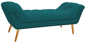 Calçadeira Estofada Veneza 140 cm Casal Suede Azul Turquesa - ADJ Decor