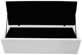 Recamier Baú Estofada Mel 195 cm King Size Com Capitonê Suede Branco - ADJ Decor