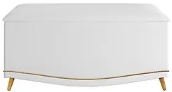 Calçadeira Baú Solteiro 90cm com Tachas Imperial J02 Sintético Branco