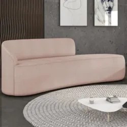 Sofá 4 Lugares Para Sala 220cm Orgânico Wendi Boucle Rose I01  - Mpoze